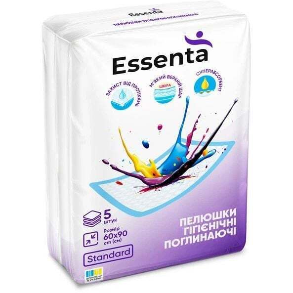 Пелюшки гігієнічні Essenta Standard 60 х 90 см 5 шт. фото1