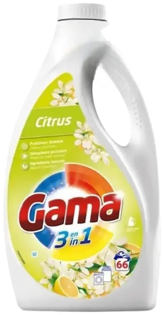 Гель для прання Gama 3 in 1 Citrus 3 л фото1