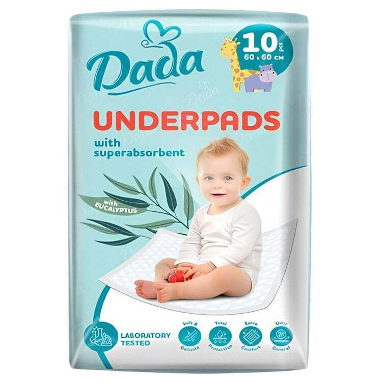 Пелюшки дитячі гігієнічні Dada поглинаючі 60x60 см 10 шт. фото1