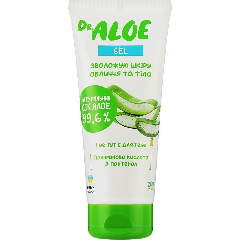 Гель для лица и тела Dr. Aloe с натуральным соком Алоэ 200 мл фото1
