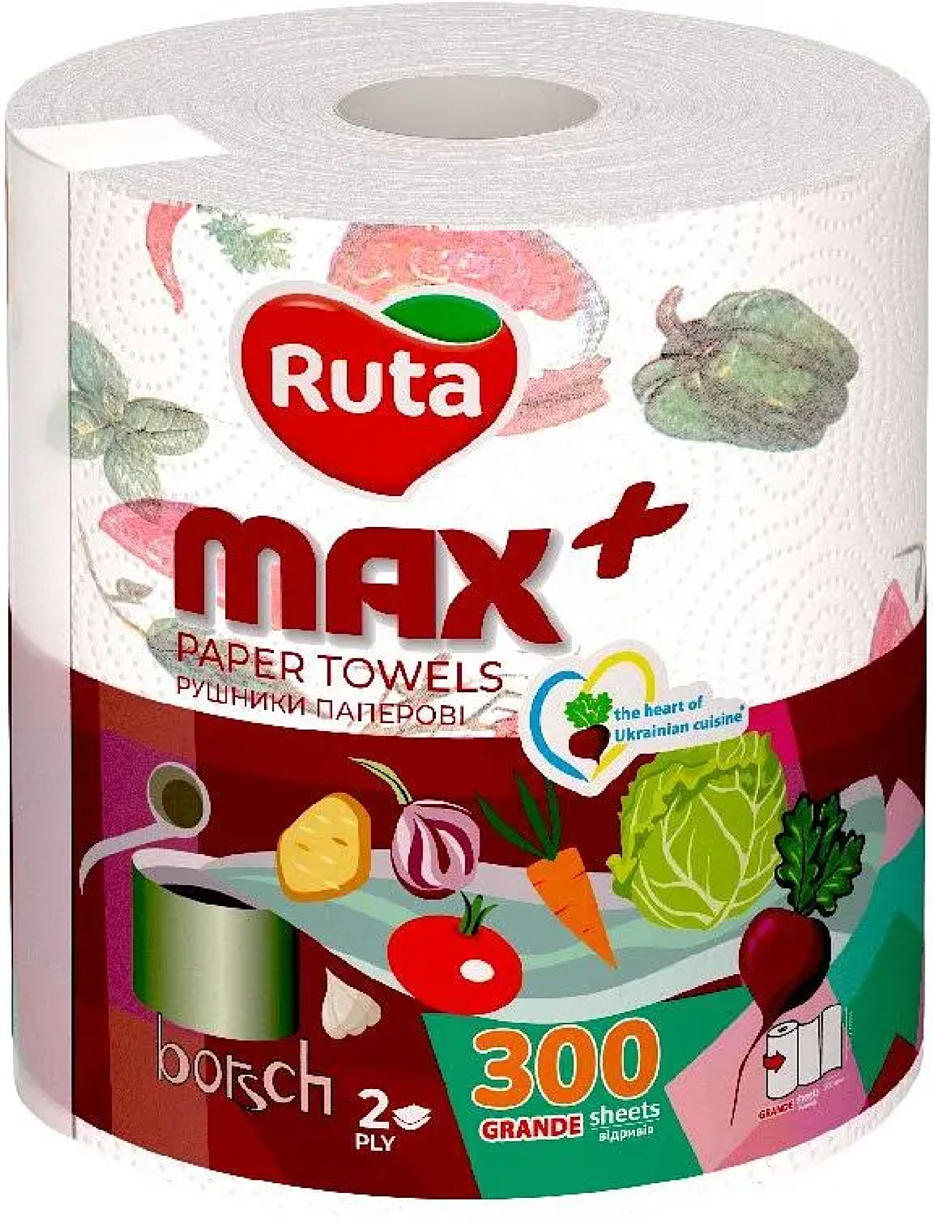 Полотенца бумажные Ruta Max Plus 1 рул 2 ш белые фото1