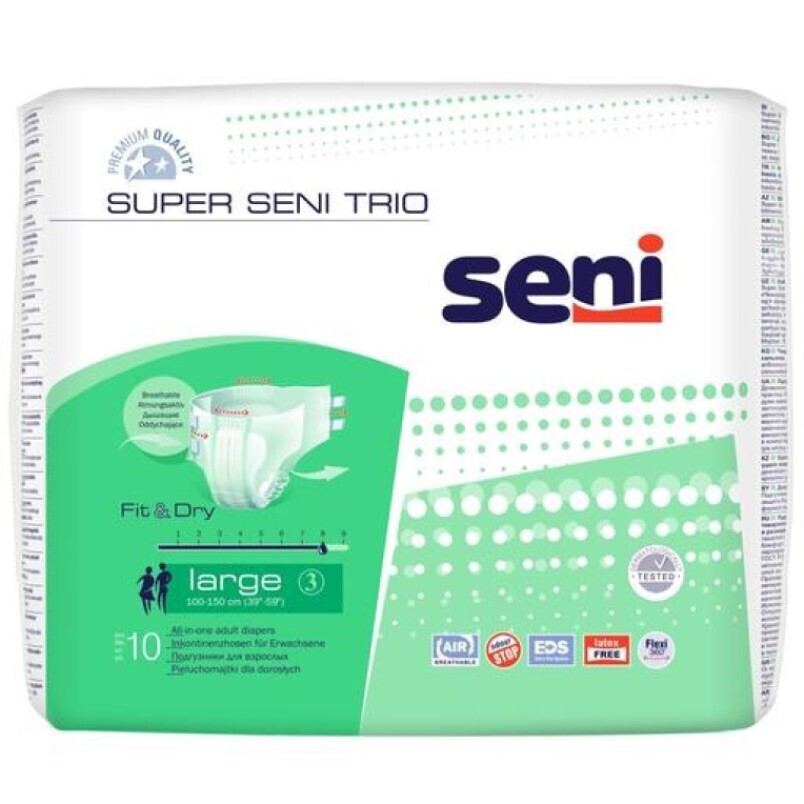 Підгузки для дорослих Seni Super Trio Large 10 шт. фото1