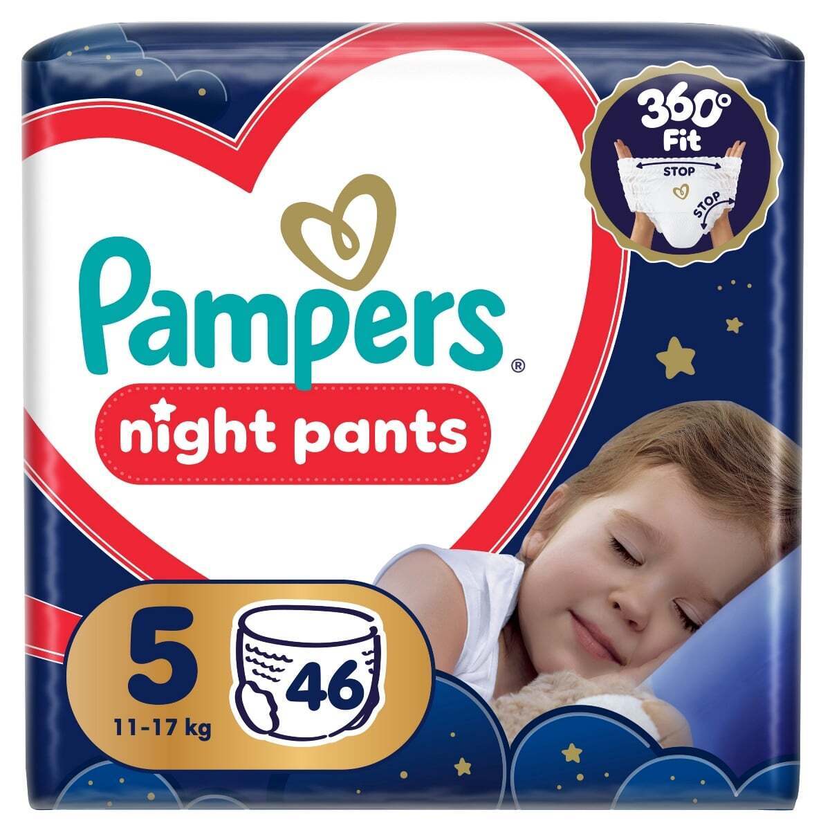 Підгузки-трусики нічні Pampers Night Pants Розмір 5 (11-17 кг) 46 шт. фото1