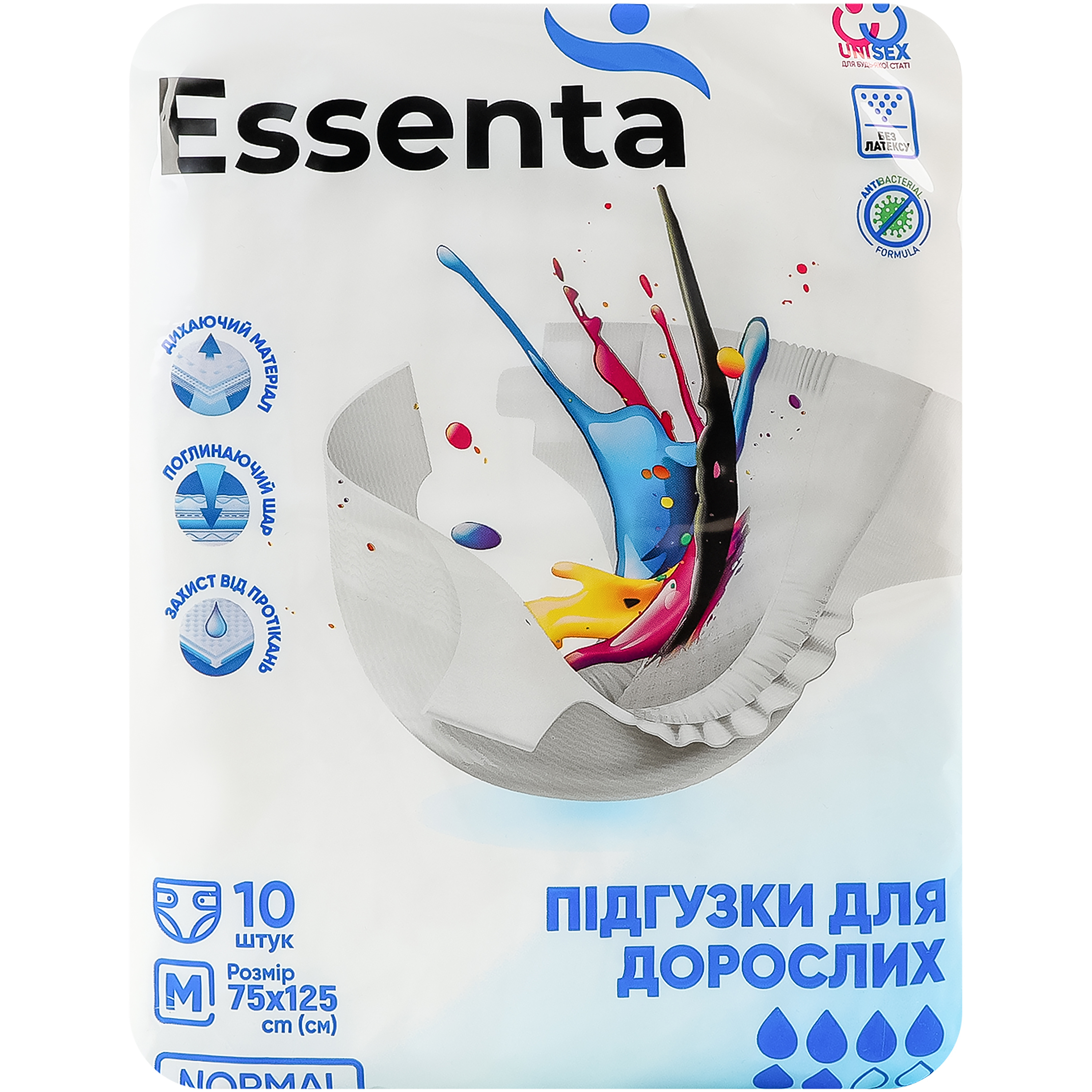 Підгузки для дорослих Essenta Normal M 75-125 см 10 шт. фото1