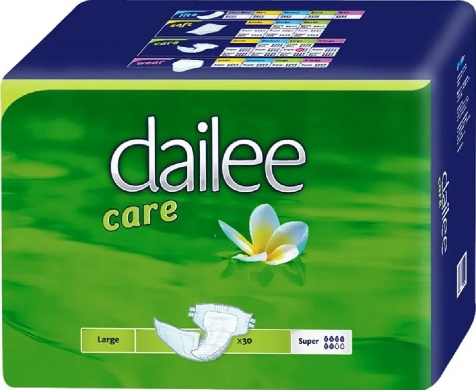 Подгузники для взрослых Dailee Саге Super Large, дышащие, 30 шт. (1840) фото1