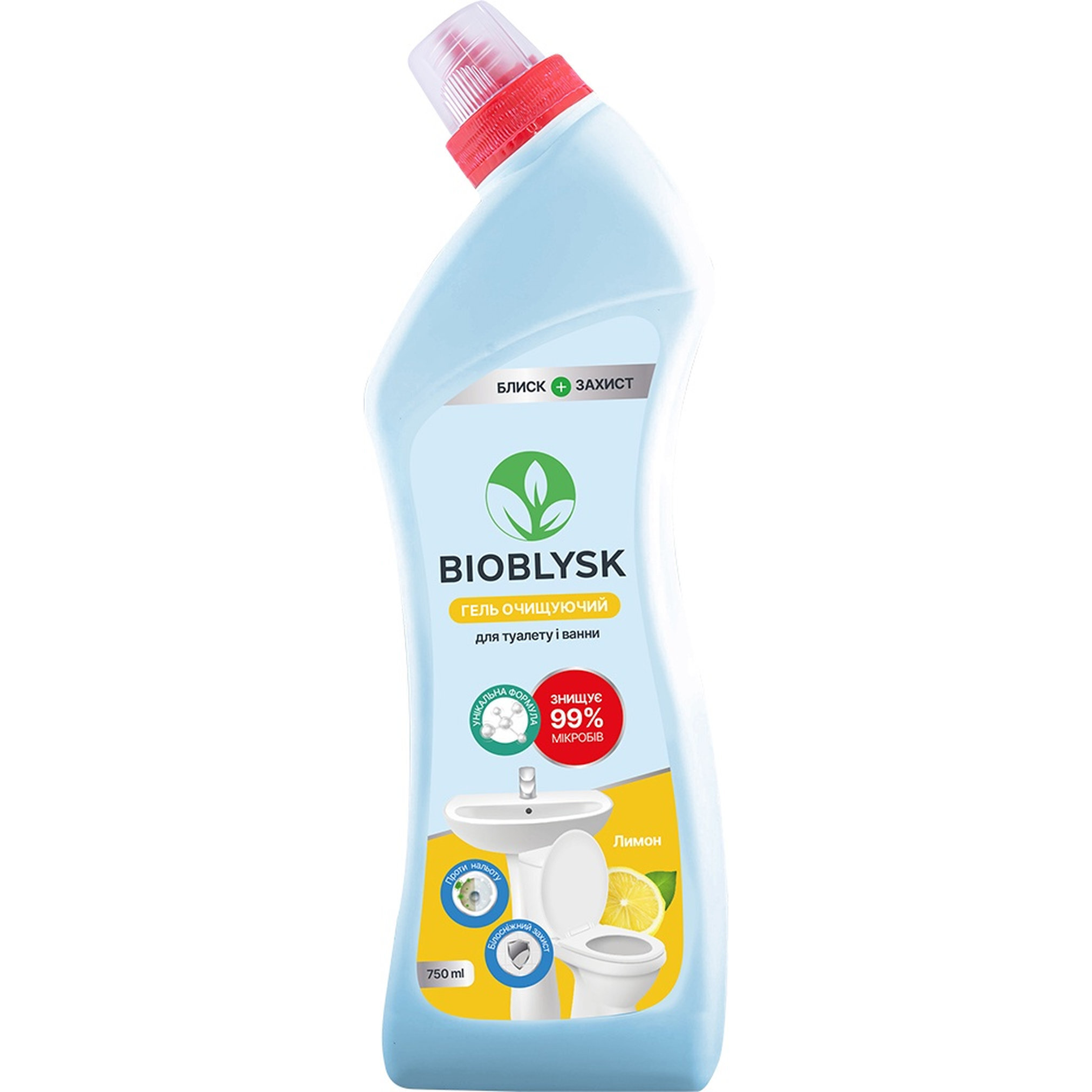 Гель очищающий для туалета BioBlysk SparkX Lemon парфюмированный 1 л фото1