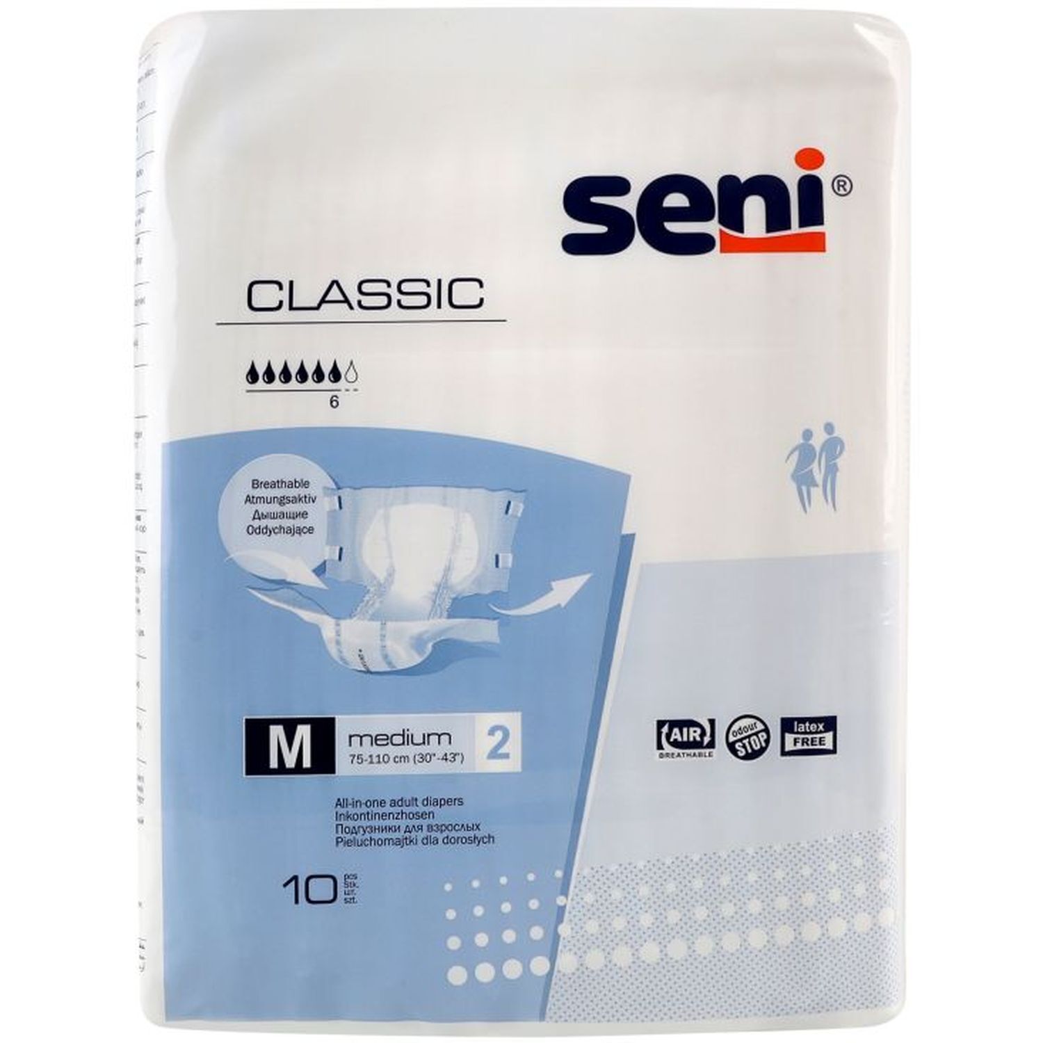Підгузки для дорослих Seni Classic Medium 10 шт. (SE-094-ME10-SC1) фото1