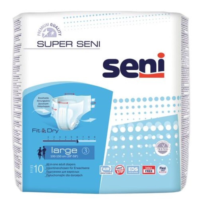 Підгузки для дорослих Seni Super, large 3, 10 шт. фото1
