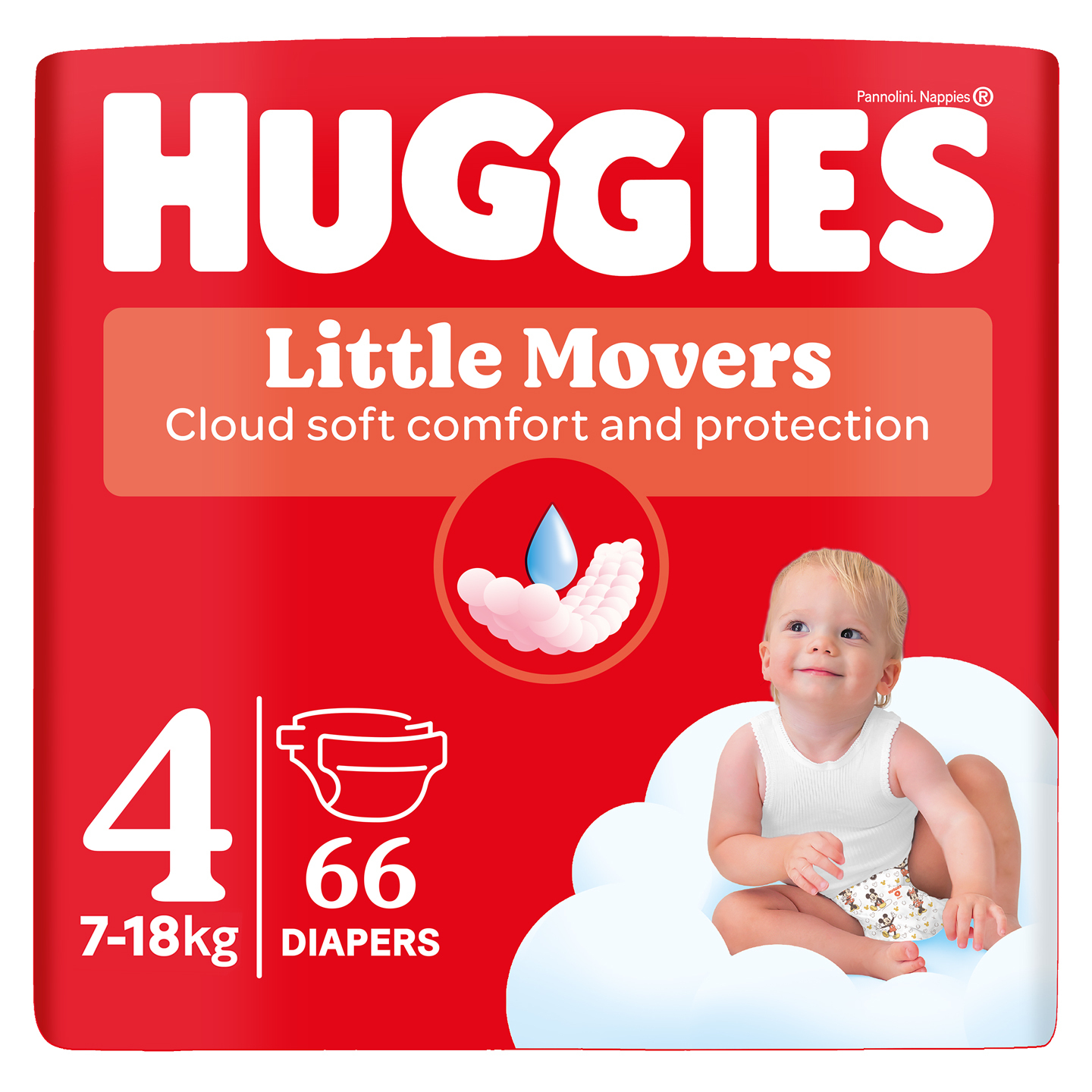 Підгузки Huggies Little Movers 4 (7-18 кг) 66 шт. фото1