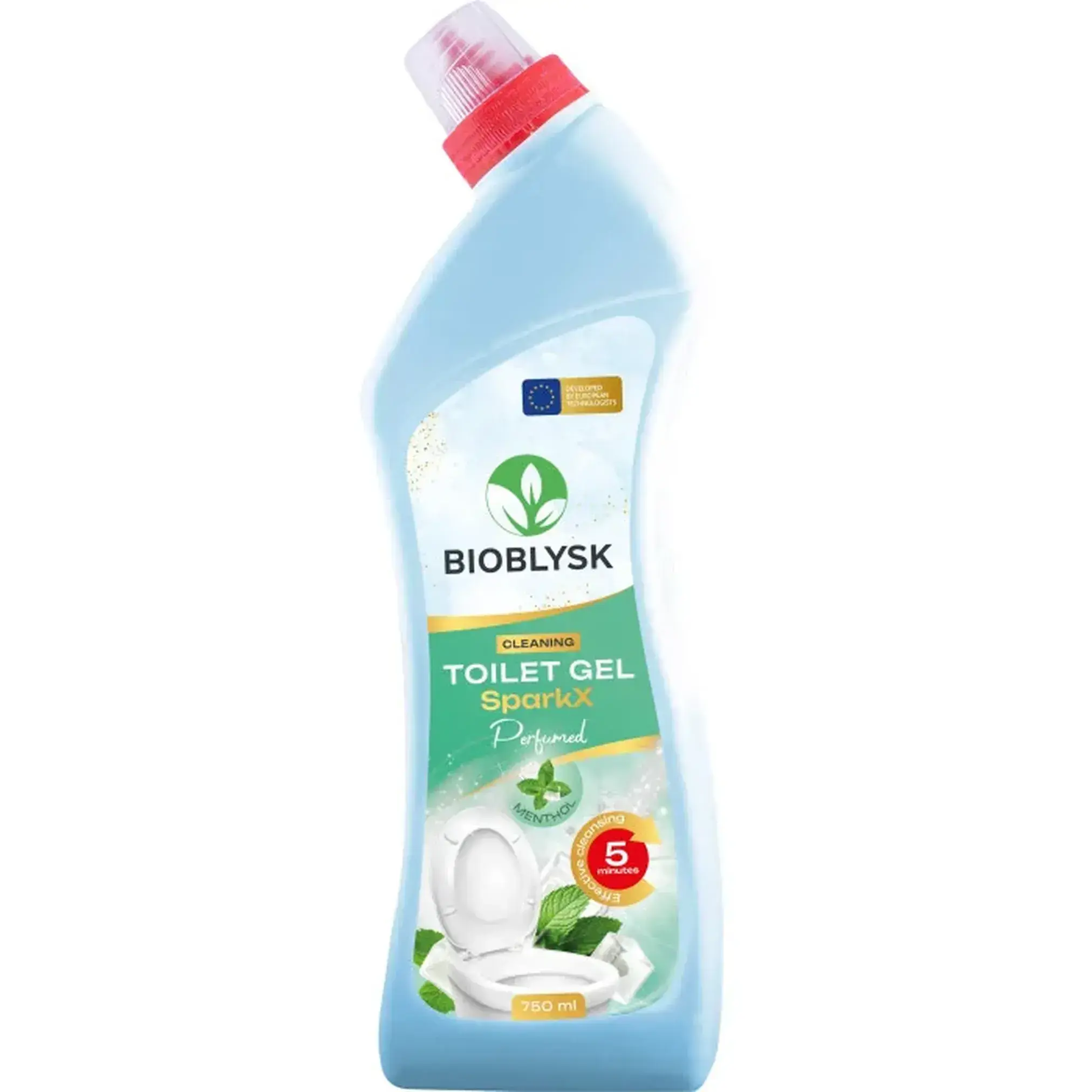 Гель очищающий для туалета BioBlysk SparkX Menthol парфюмированный 1 л фото1