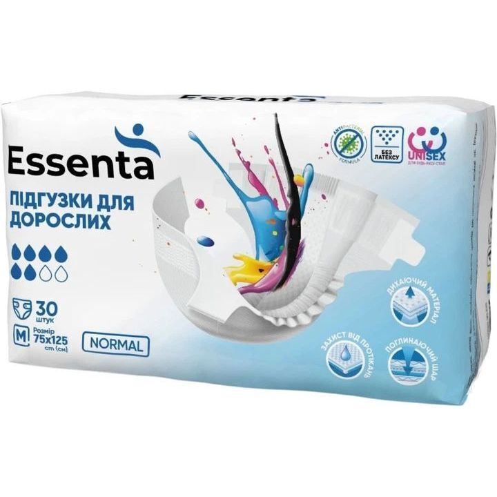 Подгузники для взрослых Essenta Normal M 75-125 см 30 шт. фото1