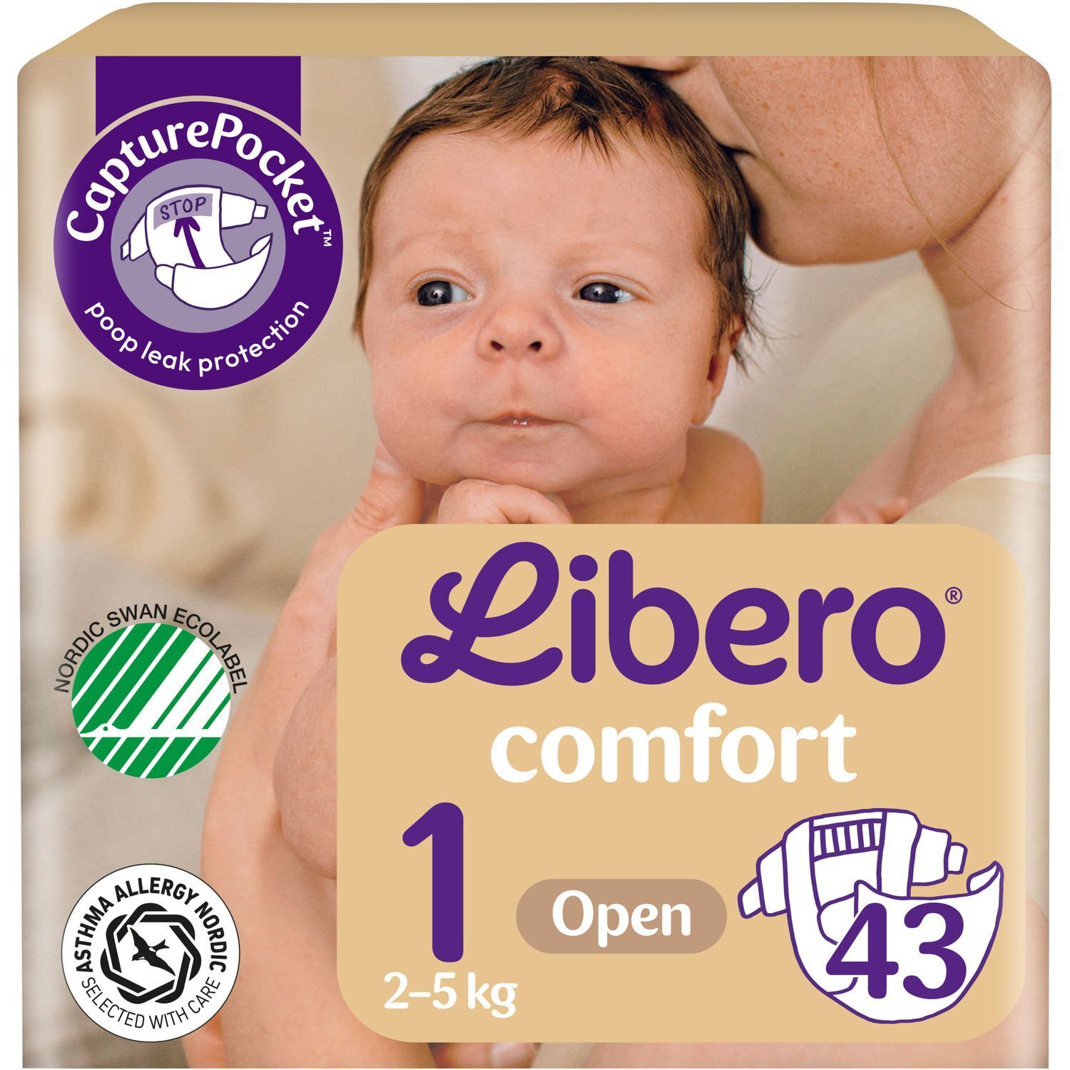 Підгузки Libero Comfort 1 (2-5 кг) 43 шт. фото1
