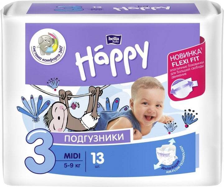 Підгузки дитячі Bella Baby Happy 3 (5-9 кг), 13 шт. фото1