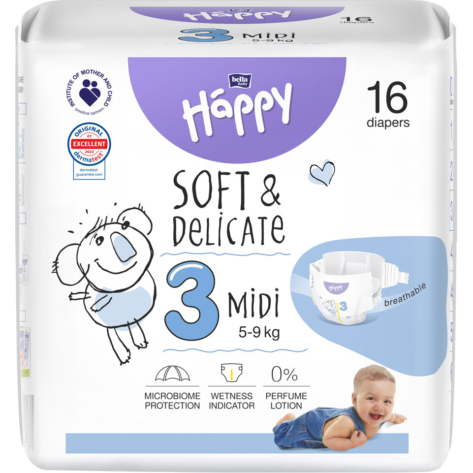Подгузники детские одноразовые Bella Baby Happy Midi 3 (5-9 кг) 16 шт. фото1