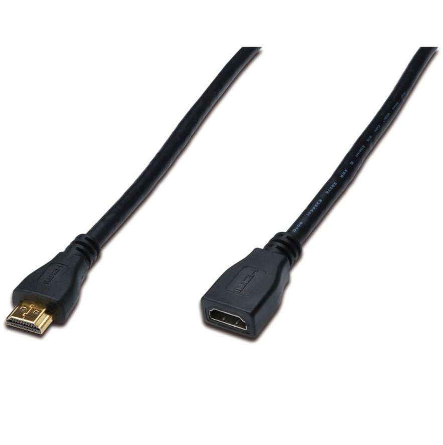 Кабель Digitus HDMI High Speed + Ethernet (AM/AF) 5.0m, Black (AK-330201-050-S)фото