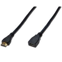 Кабель Digitus HDMI High speed + Ethernet (AM/AF) 5.0m, Black (AK-330201-050-S)