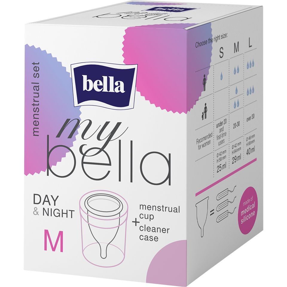 Менструальна чаша my Bella та контейнер для зберігання та чищення medium фото1