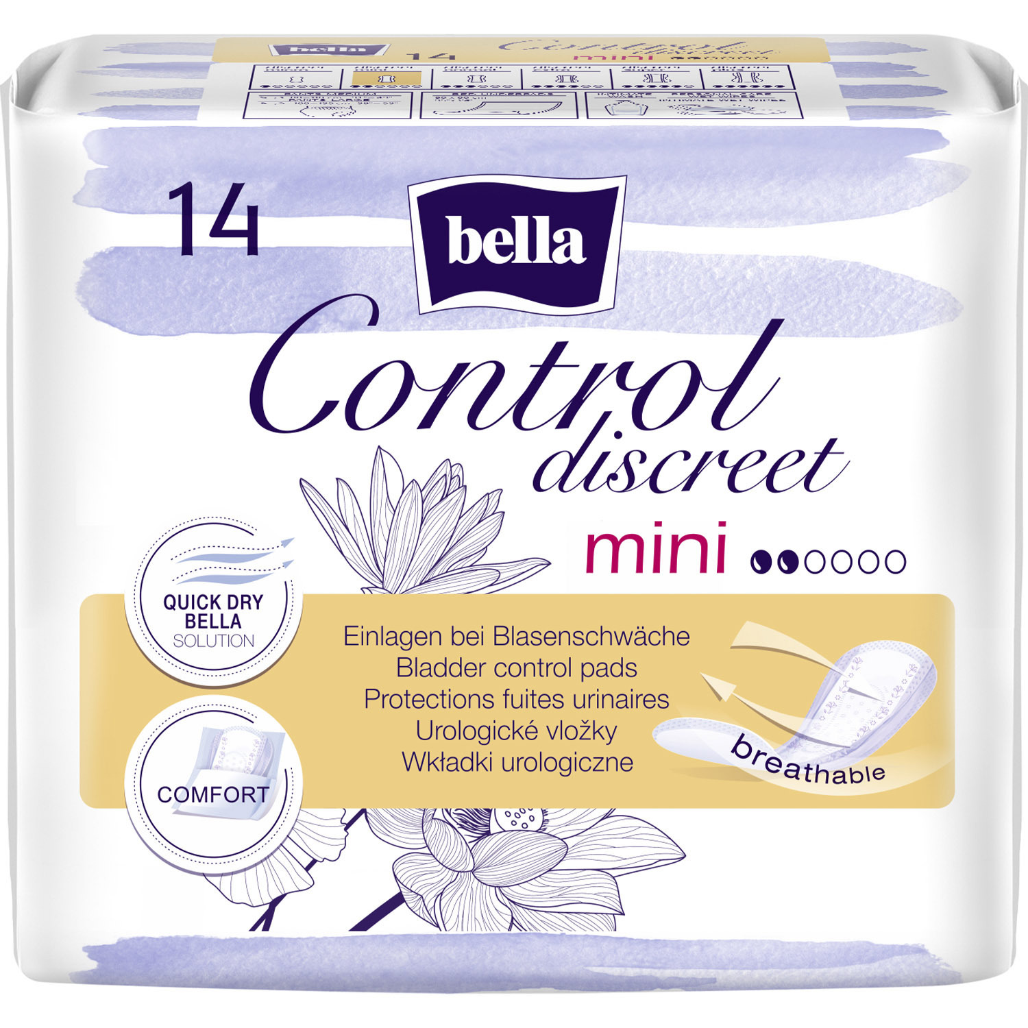 Прокладки урологічні Bella Control Discreet Mini 14 шт. фото1