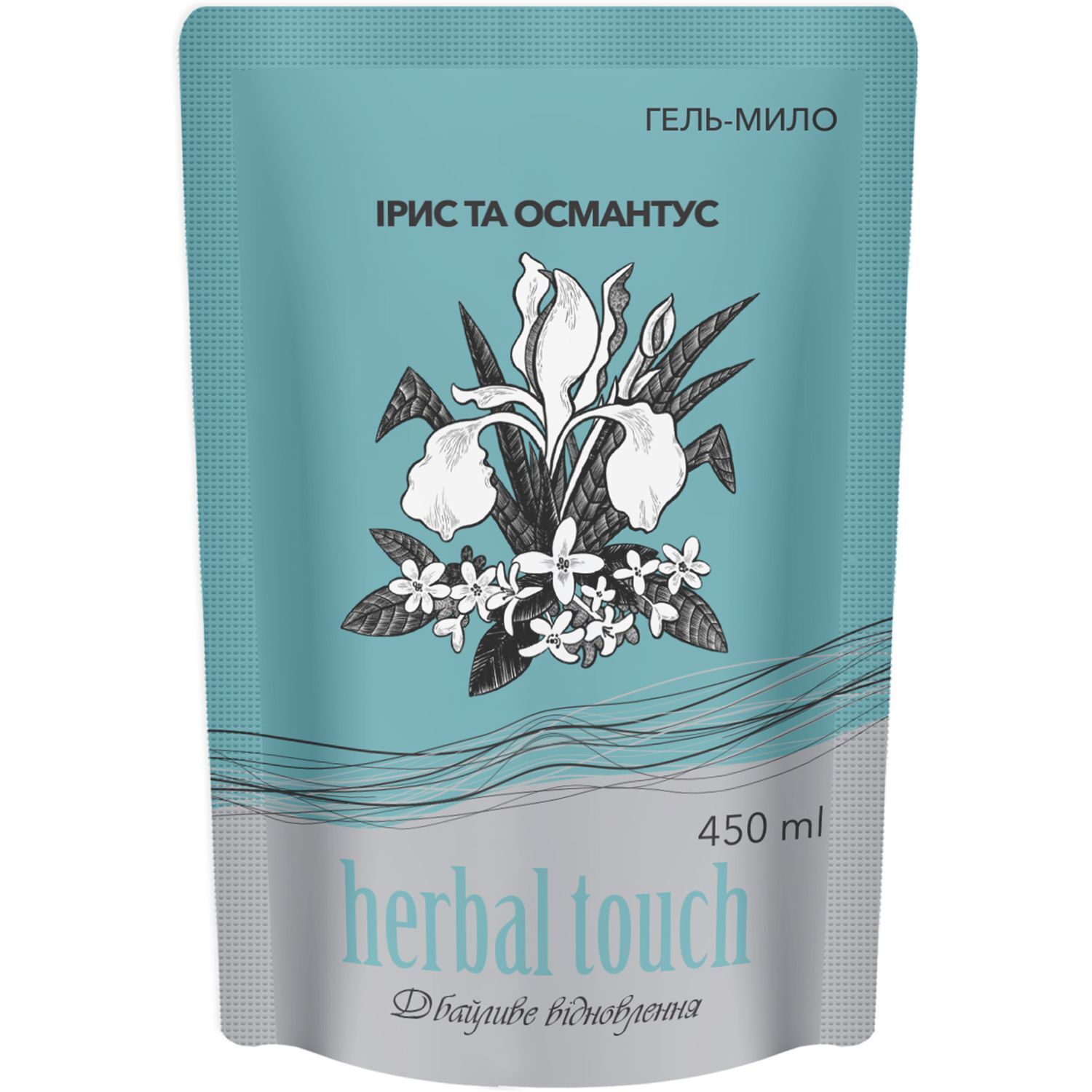 Гель-мило Herbal touch Ірис та Османтус дой-пак 450 мл фото1