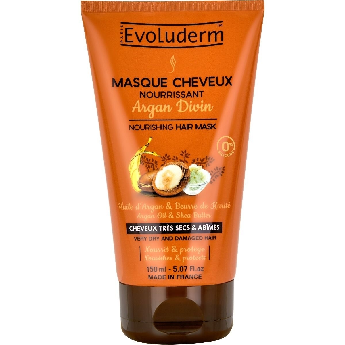 Маска для сухих и поврежденных волос Evoluderm питательная с аргановым маслом 150 мл фото1
