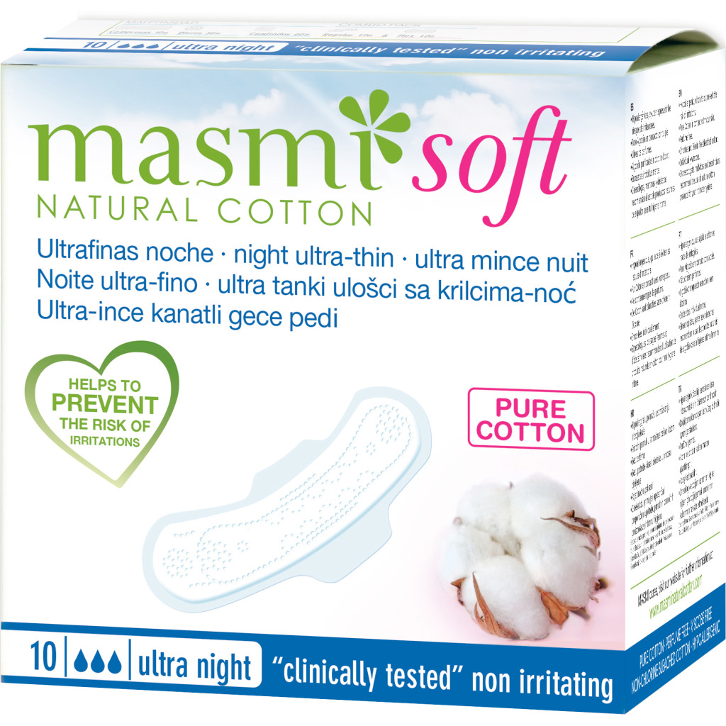 Гігієнічні прокладки Masmi Soft 3 Ultra Night 10 шт (8432984000585) фото1