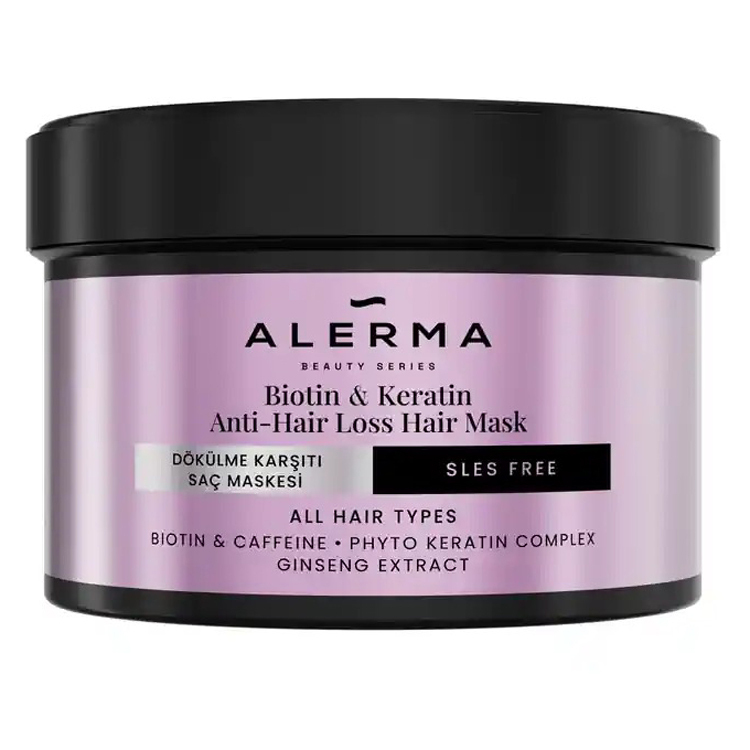 Маска проти випадіння волосся ALERMA Biotin & Keratin 240 мл фото1