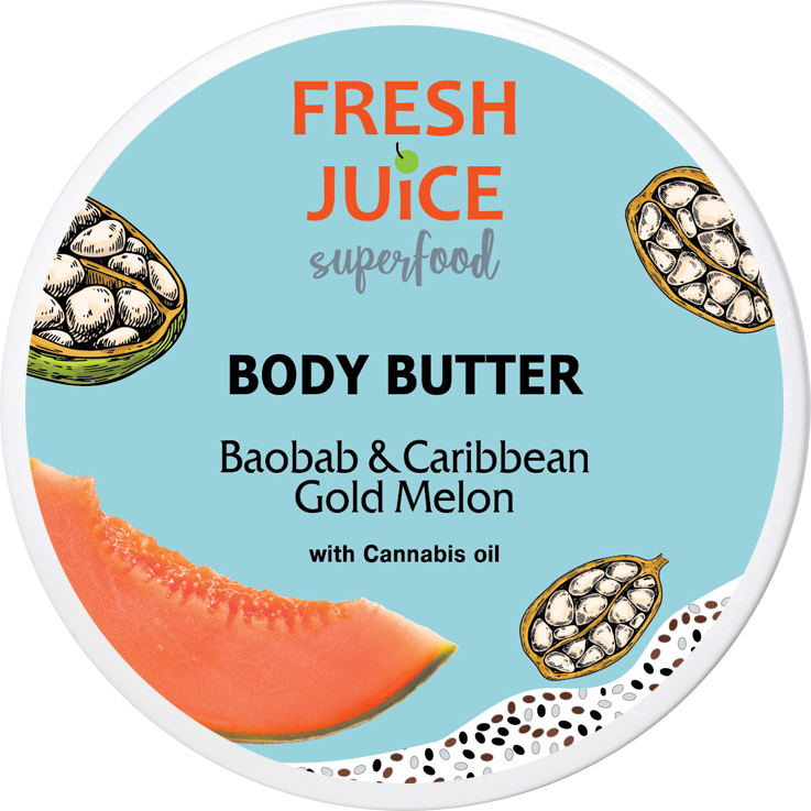 Крем-масло для тела Fresh Juice Superfood Baobab & Caribbean Gold Melon 225 мл фото1