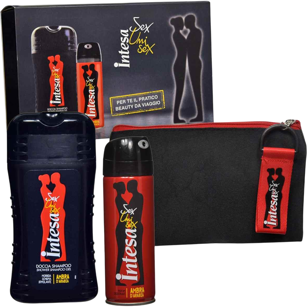 Подарунковий набір Intesa Pour Homme Sex Ambra з косметичкою фото1