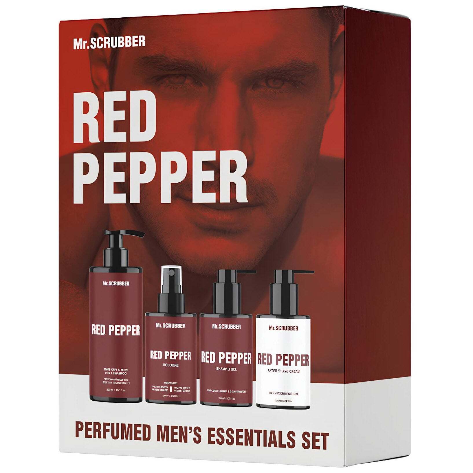 Парфюмированный набор косметики для мужчин Mr.Scrubber Red Pepper Perfumed Men's Essentials Set фото1