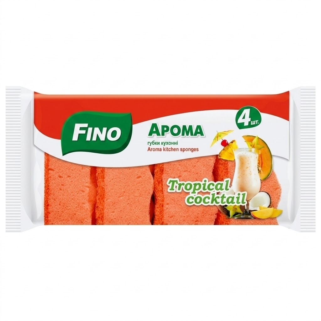 Губки кухонные Fino Арома Tropic 4шт. фото1