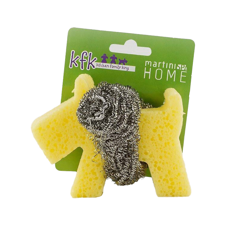 Губка кухонная для очистки Martini Spa Sponge Dog With Inox Spiral (7102H00) фото1