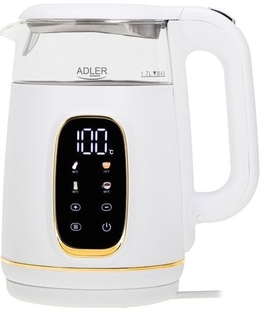 Електрочайник Adler AD 1305 white gold фото1