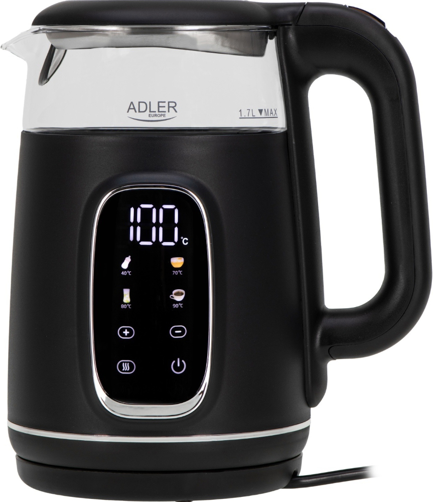 Електрочайник Adler AD 1305 black silver фото1