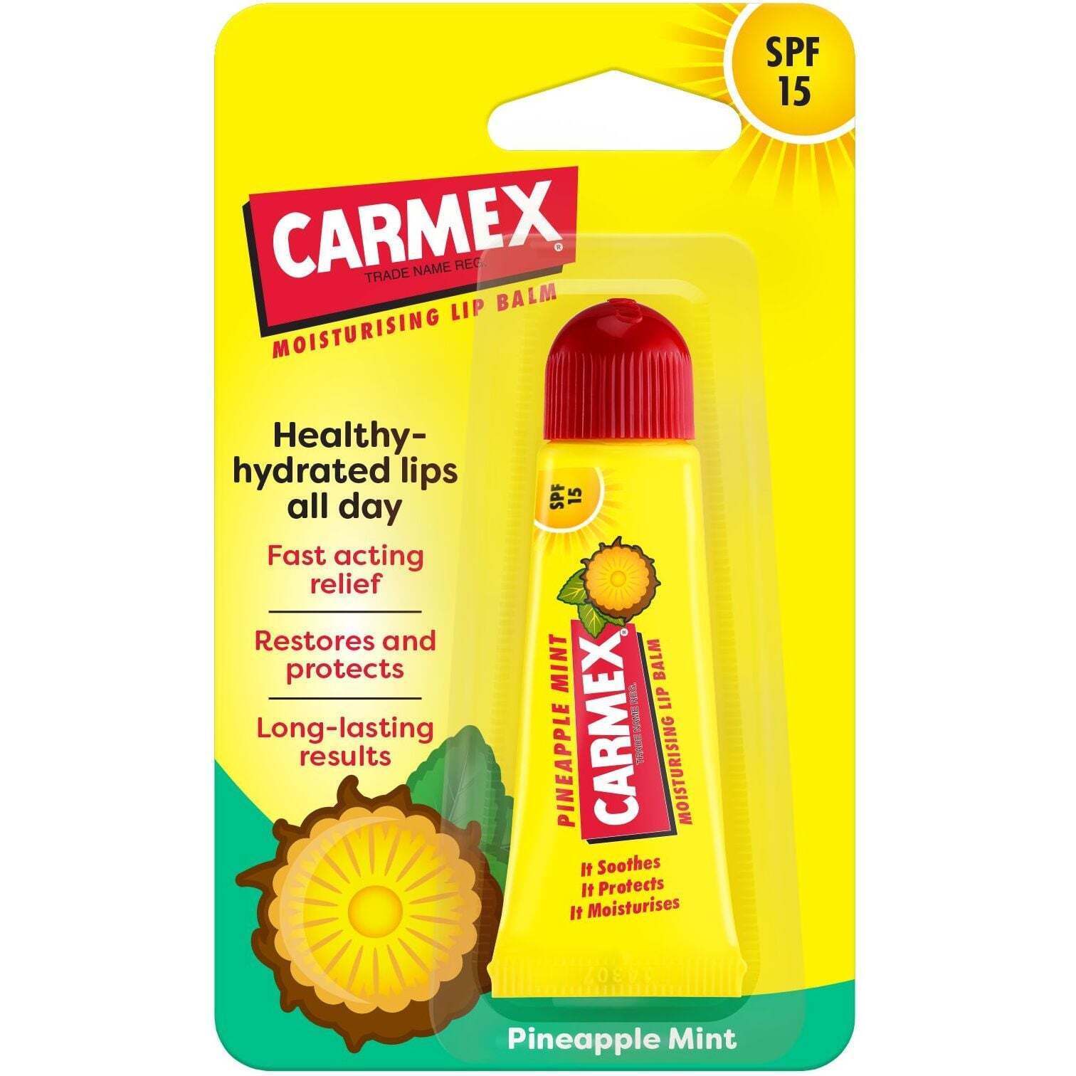 Бальзам для губ Carmex зі смаком ананаса та м'яти 10 г фото1
