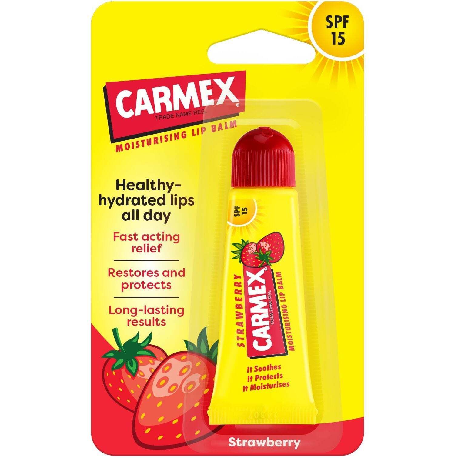 Бальзам для губ Carmex со вкусом клубники 10 г фото1