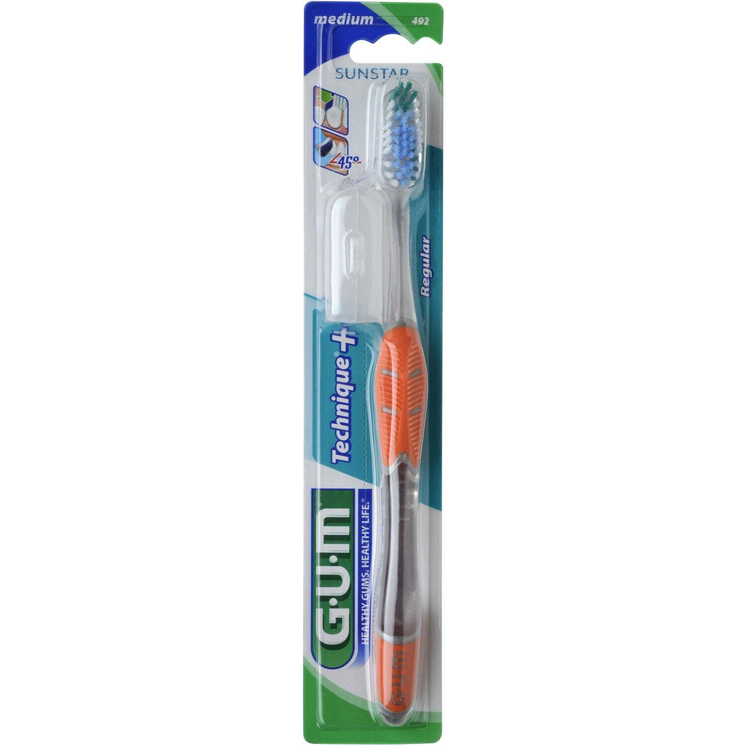 Зубна щітка GUM Technique PLUS середньо-м'яка в асортименті фото1