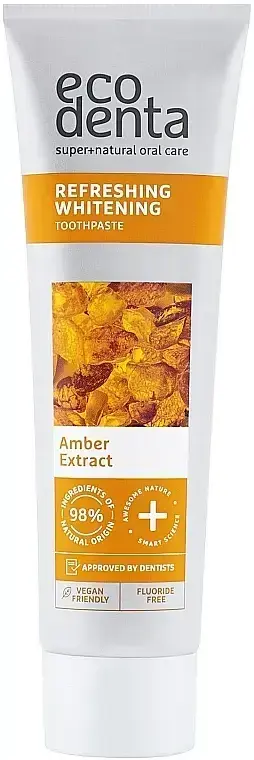 Зубна паста Ecodenta Refreshing Whitening відбілювальна з екстрактом бурштину 100 мл фото1