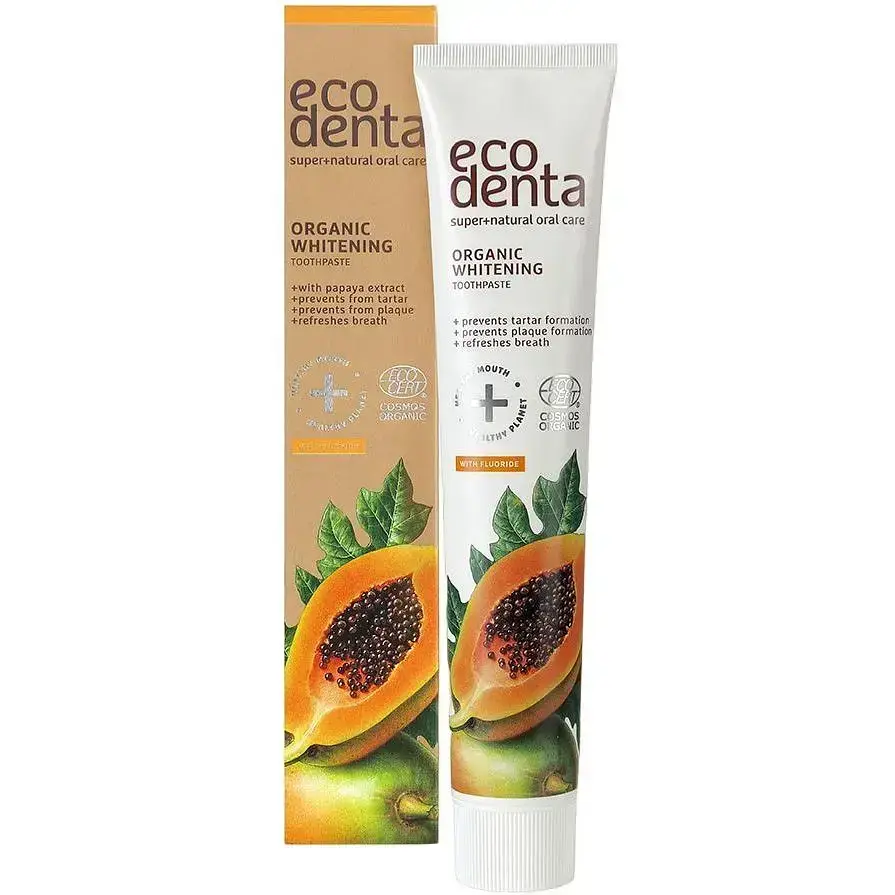Зубна паста Ecodent Organic з відбілюючою з екстрактом Папайї 75 мл фото1