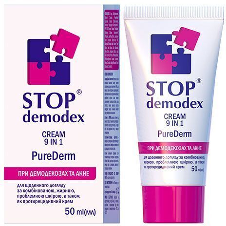 Крем 9 в 1 Фитобиотехнологии Stop Demodex Pure Derm Стоп демодекс 50 мл фото1