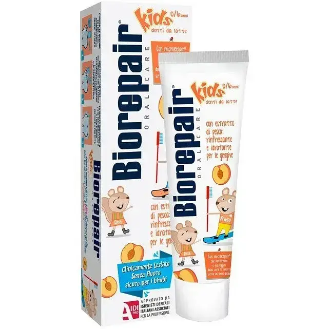 Дитяча зубна паста Biorepair Веселе мишеня, персик, 0-6 років, 50 мл фото1