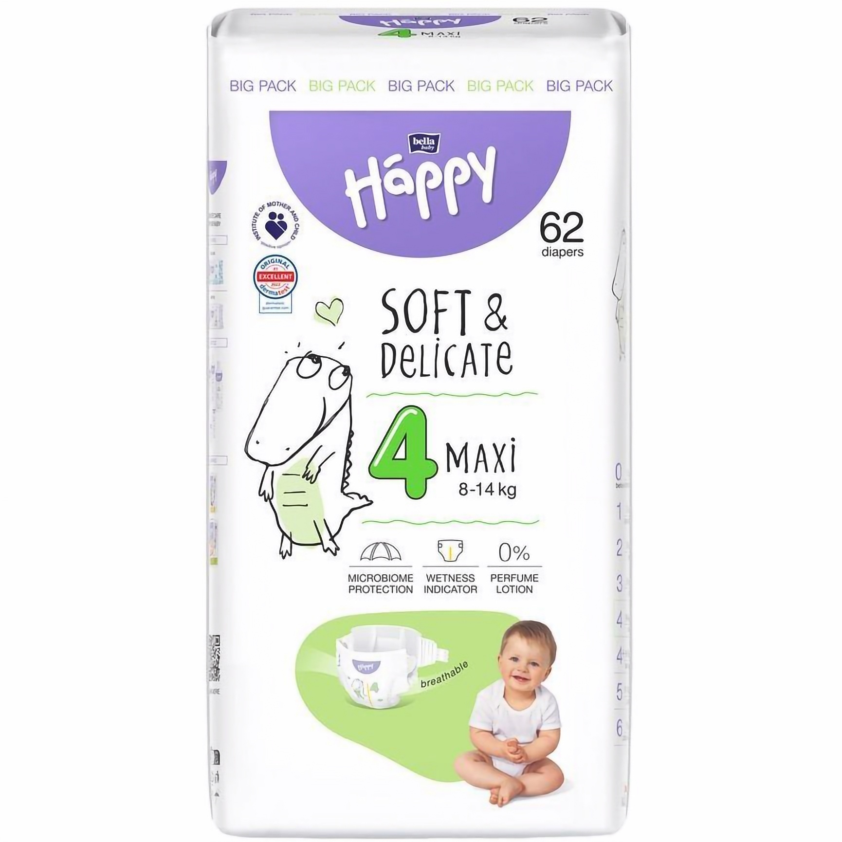 Підгузки дитячі Bella Baby Happy Maxi 4 (8-14 кг) 62 шт. фото1