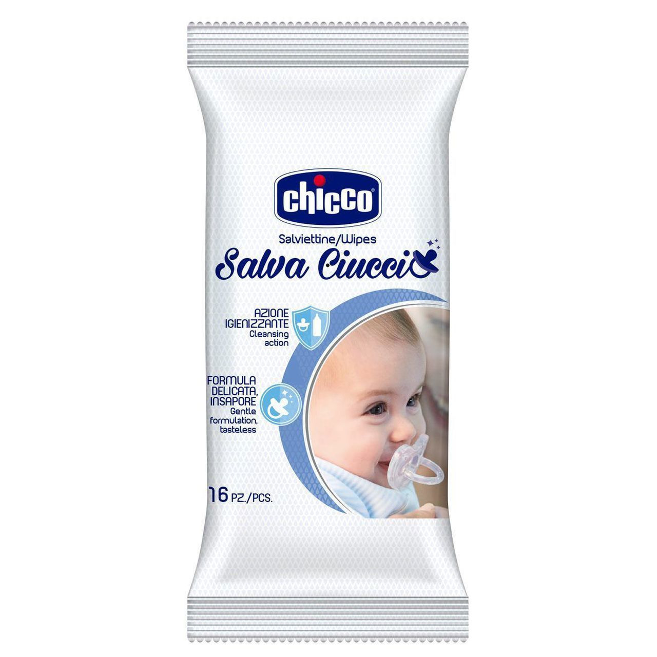 Детские салфетки Chicco Salva Ciucccio дезинфицирующие, 16 шт. (07921.00) фото1