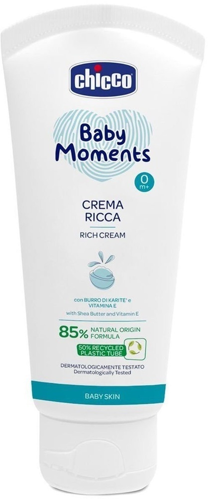 Детский питательный крем Chicco Baby Moments с маслом ши, 100 мл (10596.00) фото1
