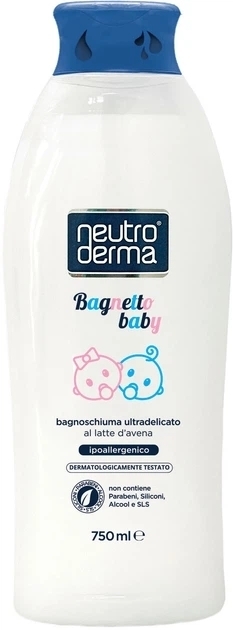Дитяча гель-піна для душу Neutroderma з вівсяним молоком 750 мл фото1