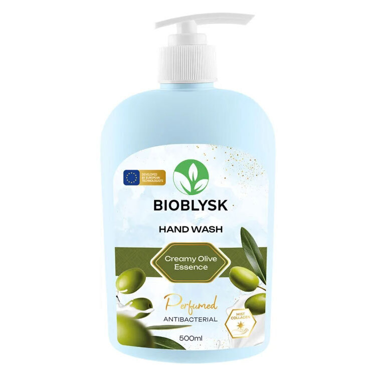Жидкое крем-мыло BioBlysk Creamy Olive Essence парфюмированное антибактериальное 500 мл фото1