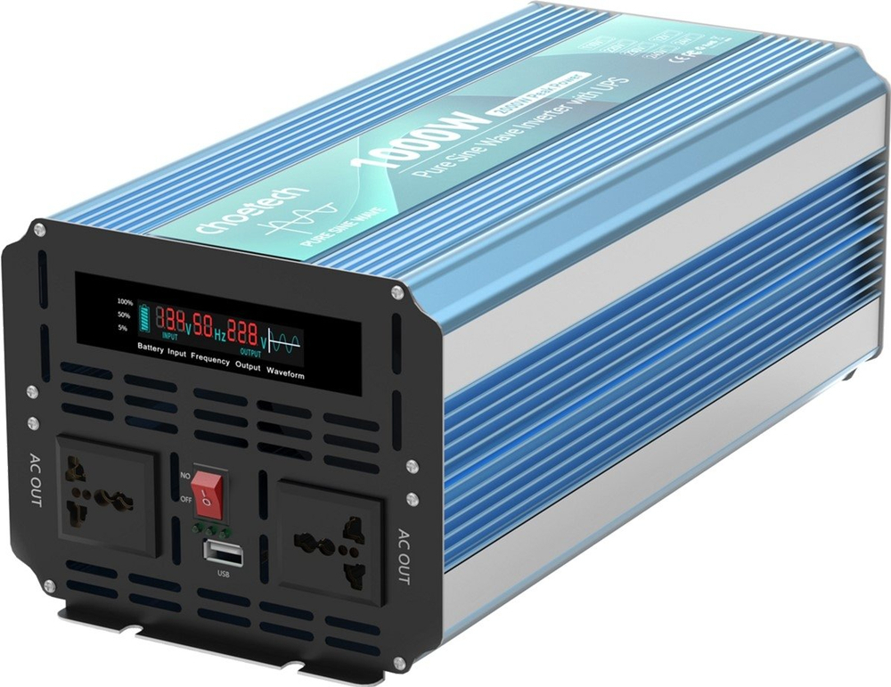 Інвертор автомобільний Choetech 1000Вт (INV-C1000WUPS-EU) фото1