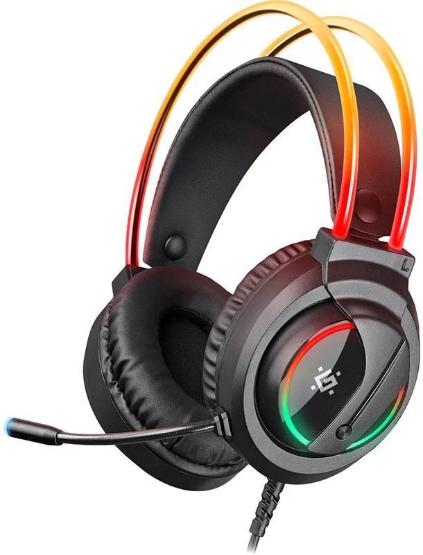 Ігрова гарнітура Defender Flame RGB, провід 2 м, чорна фото1