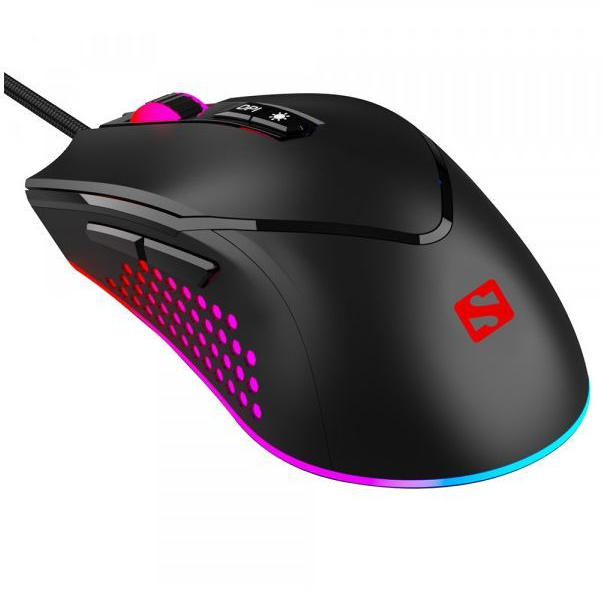 Мишка Sandberg Azazinator Mouse 6400 RGB, ігрова, 6400dpi., 7кн.Huano, чорна фото1