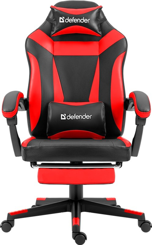 Кресло игровое Defender Cruiser, 50мм, Клас 4, подножка, Black/Red фото1