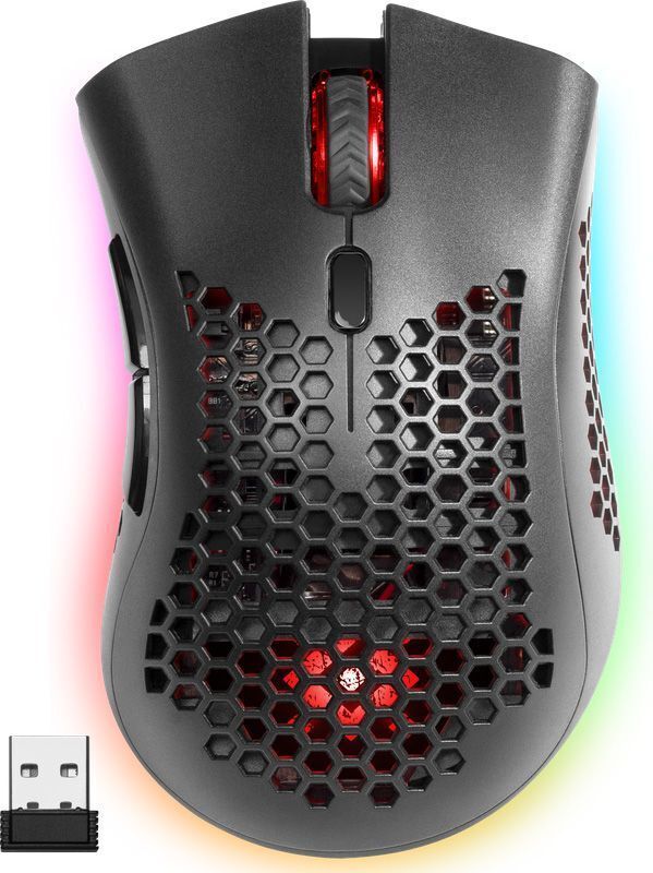 Мишка Defender Warlock GM-709L RGB ігрова, бездротова 2400dpi., 7кн., чорна фото1